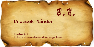 Brozsek Nándor névjegykártya